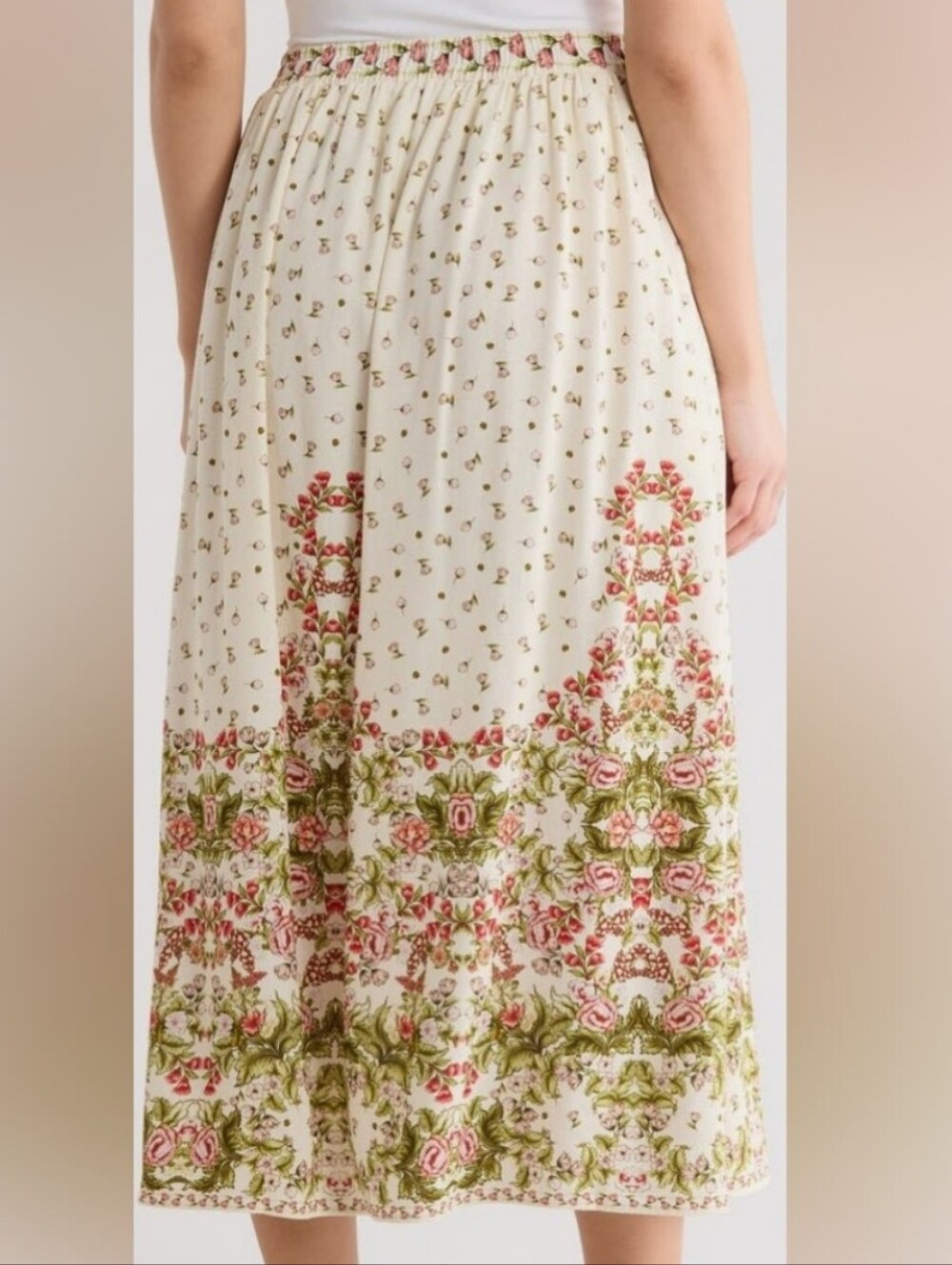 NWT - Max Studio Linen Blend Botanical Birch Leafy Floral Maxi Skirt - Size M - Picture 2 of 12